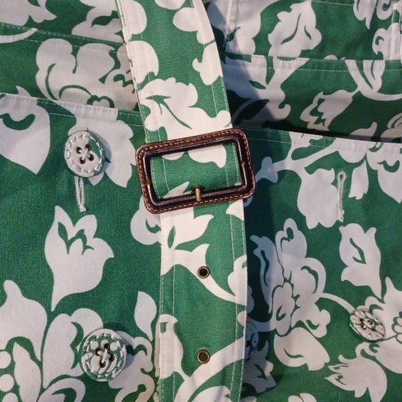 Green and cream merona trench coat - Picture 4 of 7